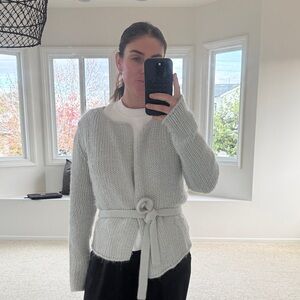 Theory Blue/Gray Knit Cardigan